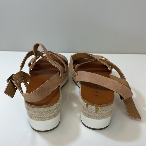 Lucky Brand Jokepa Brown Platform Wedge Espadrille Sandals Size 10 - Picture 7 of 16